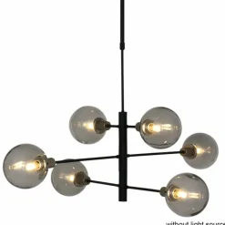 Suspension Steinhauer Constellation Gris, Noir, 6 lumières