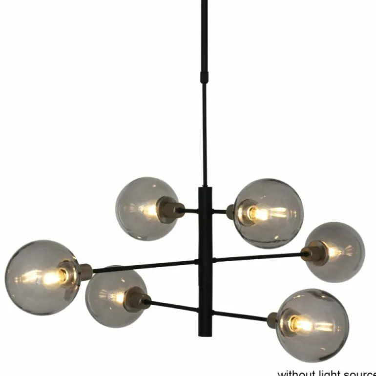 Suspension Steinhauer Constellation Gris, Noir, 6 lumières