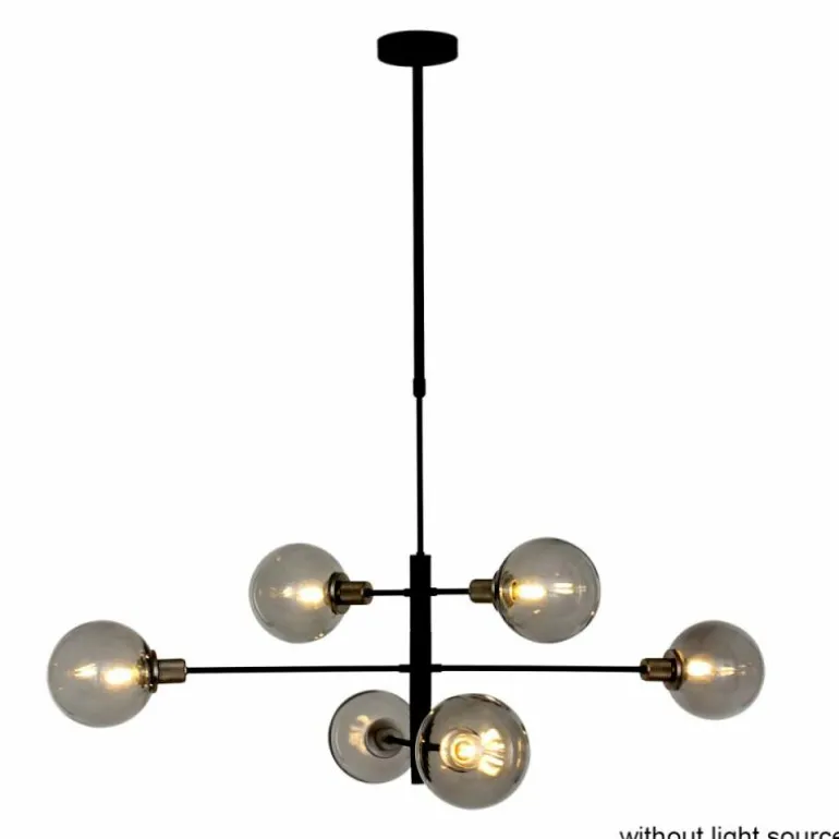 Suspension Steinhauer Constellation Gris, Noir, 6 lumières