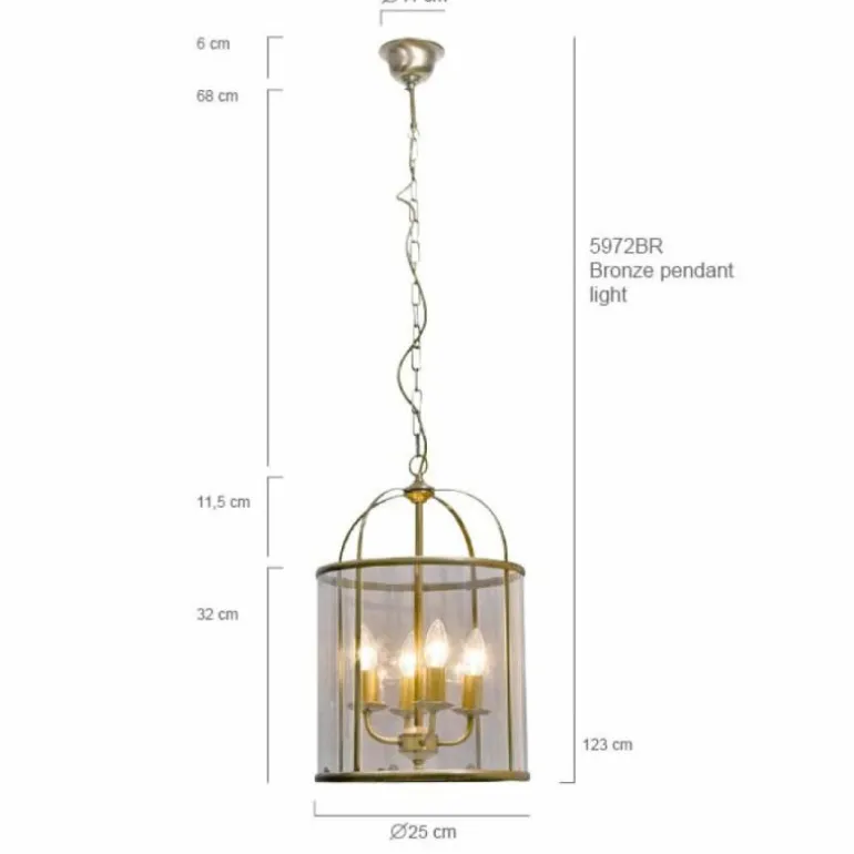 Suspension Steinhauer PIMPERNEL Bronze, 4 lumières