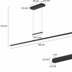 Suspension Steinhauer Profilo LED Noir, 1 lumière