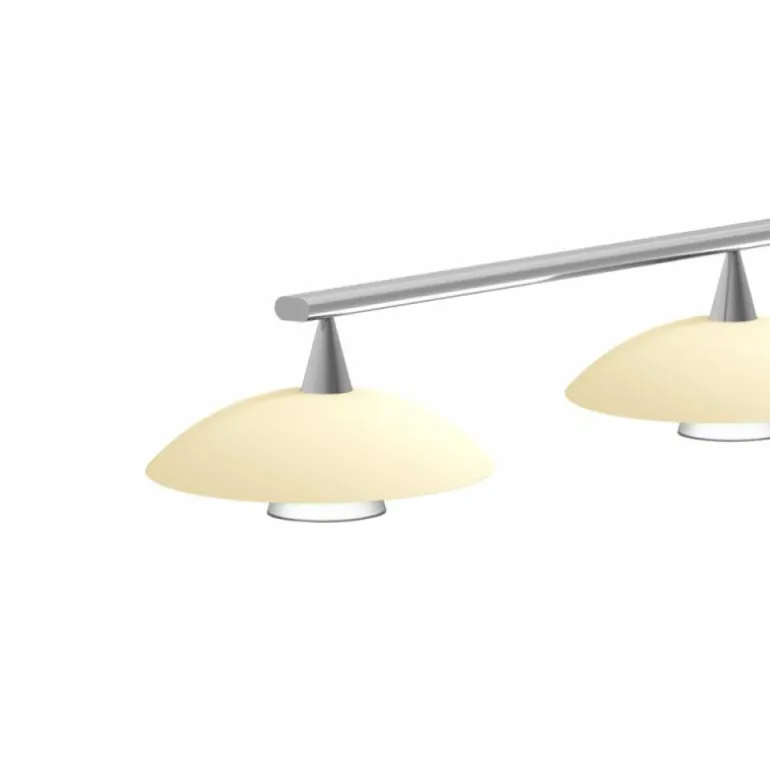 Suspension Steinhauer Tallerken LED Acier inoxydable, Blanc, 4 lumières