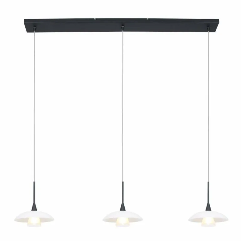 Suspension Steinhauer Tallerken LED Nickel mat, 3 lumières