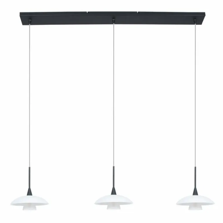 Suspension Steinhauer Tallerken LED Nickel mat, 3 lumières
