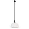 Suspension Steinhauer Verre Nervuré Noir, 1 lumière
