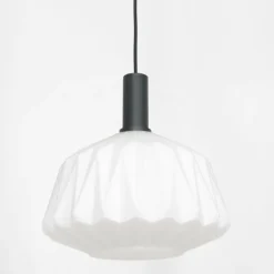 Suspension Steinhauer Verre Nervuré Noir, 1 lumière