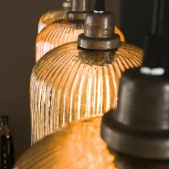 Suspension Stripe Gris, 4 lumières