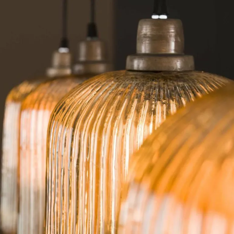 Suspension Stripe Gris, 4 lumières
