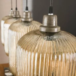 Suspension Stripe Gris, 4 lumières