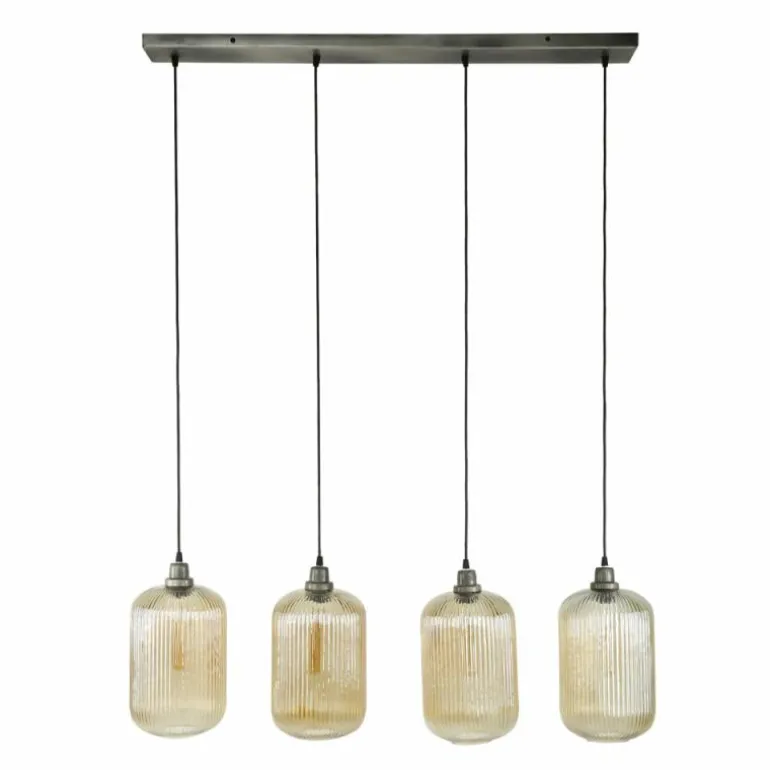 Suspension Stripe Gris, 4 lumières