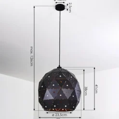 Suspension Sunasau Noir, 1 lumière