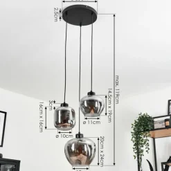 Suspension Talok Fumé, 3 lumières