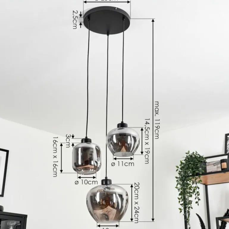 Suspension Talok Fumé, 3 lumières