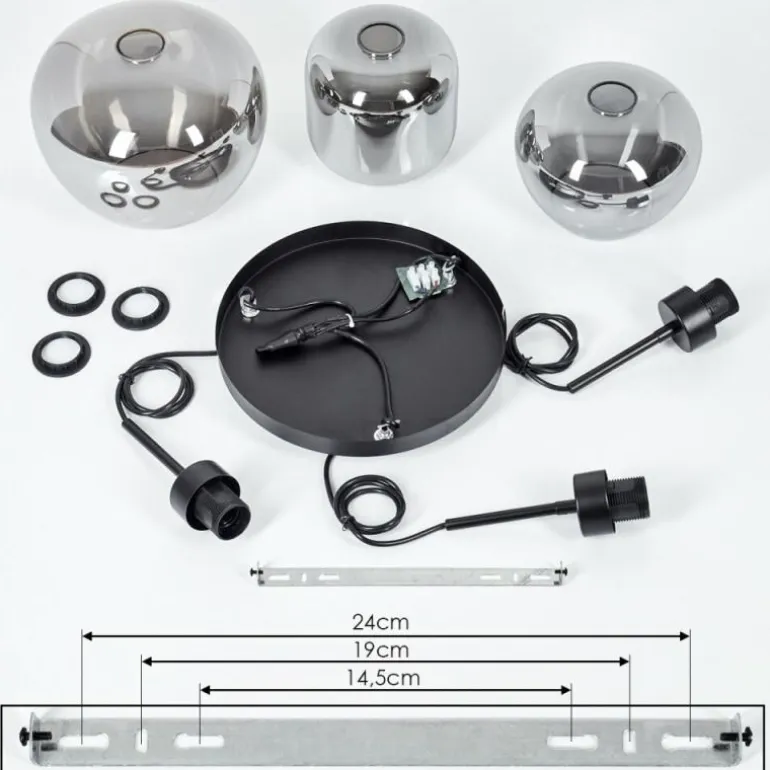Suspension Talok Fumé, 3 lumières