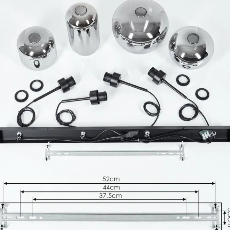 Suspension Talok Fumé, 4 lumières