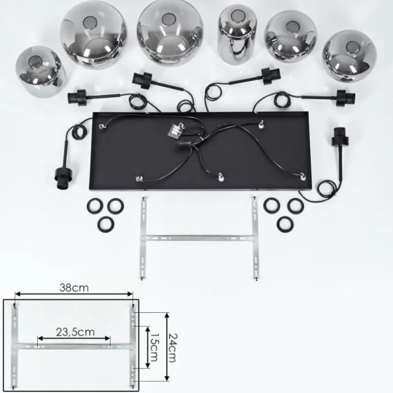 Suspension Talok Fumé, 6 lumières