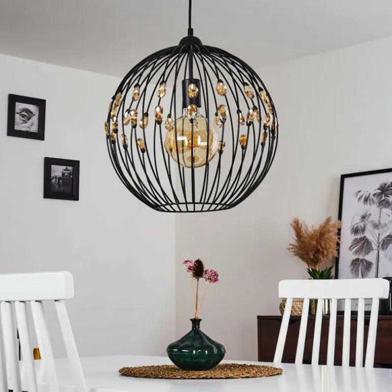 Suspension Tawasu Noir, 1 lumière