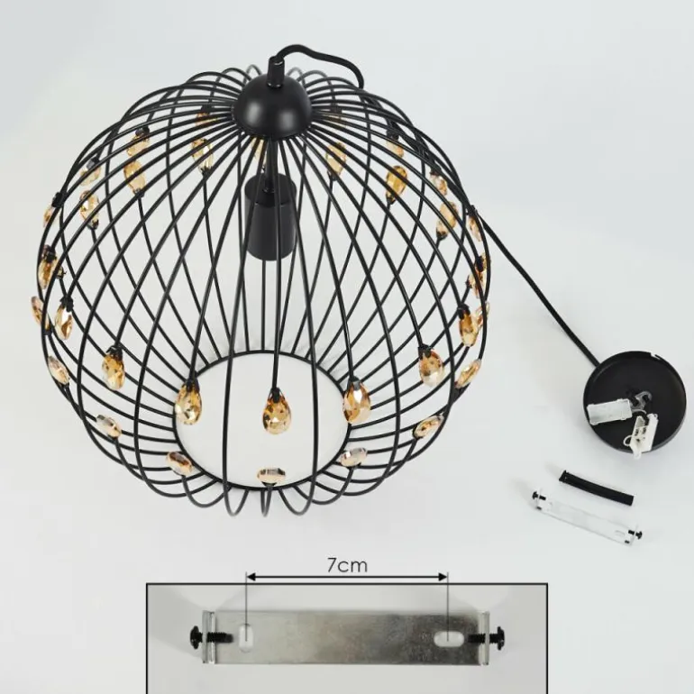 Suspension Tawasu Noir, 1 lumière
