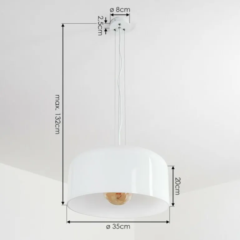 Suspension Tembotalo Blanc, 1 lumière