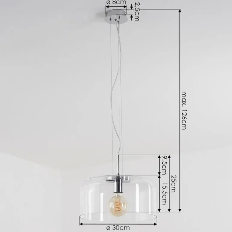 Suspension Tembotalo Chrome, 1 lumière