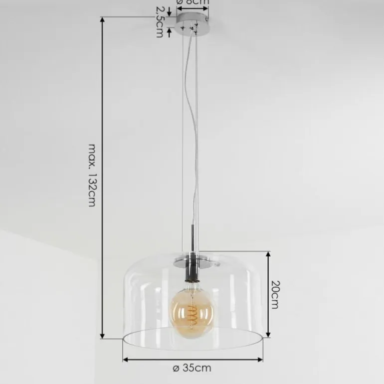 Suspension Tembotalo Chrome, 1 lumière