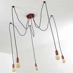 Suspension Tenna Cuivre, Noir, 5 lumières