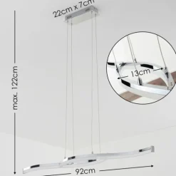 Suspension Thilo LED Chrome, 2 lumières