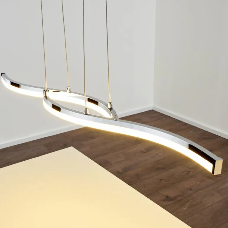 Suspension Thilo LED Chrome, 2 lumières