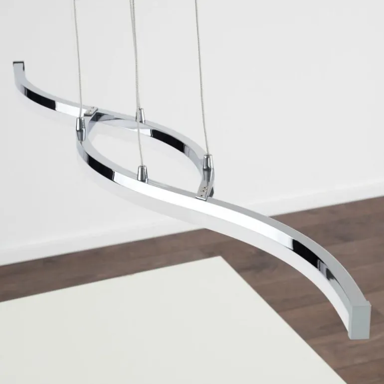Suspension Thilo LED Chrome, 2 lumières