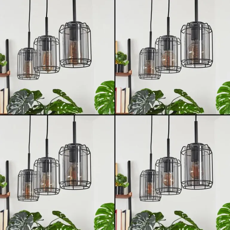 Suspension Thusis Noir, 3 lumières