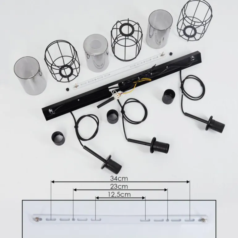Suspension Thusis Noir, 3 lumières