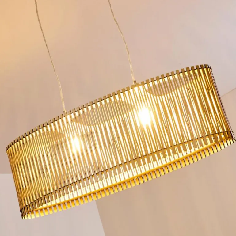 Suspension Timmele Bois clair, 2 lumières