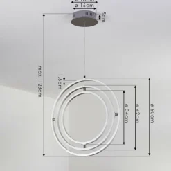 Suspension Toga LED Nickel mat, 3 lumières