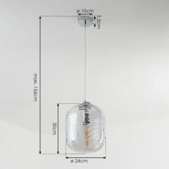 Suspension Tomboul Chrome, 1 lumière