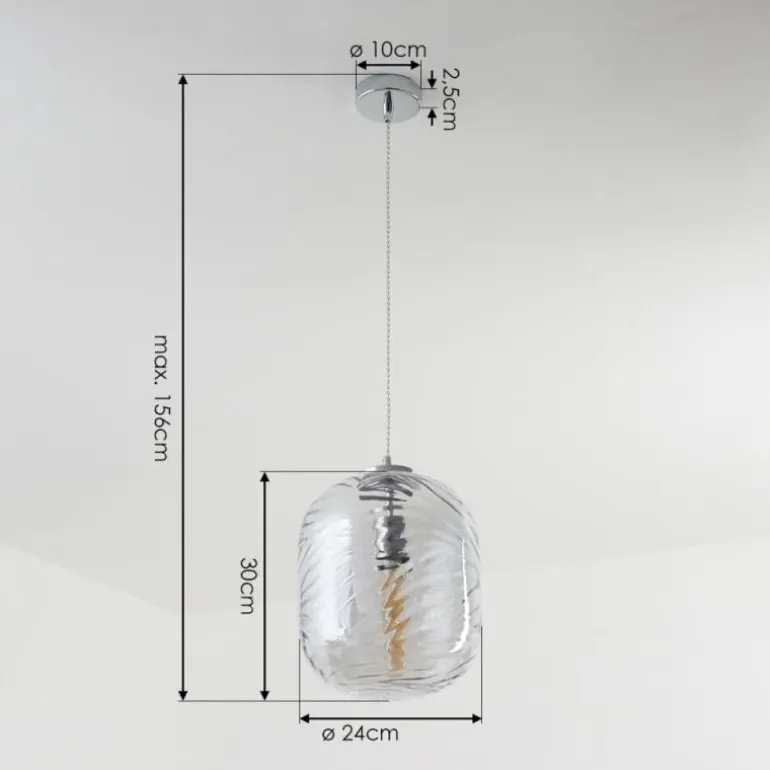 Suspension Tomboul Chrome, 1 lumière