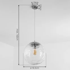 Suspension Tomboul Chrome, 1 lumière