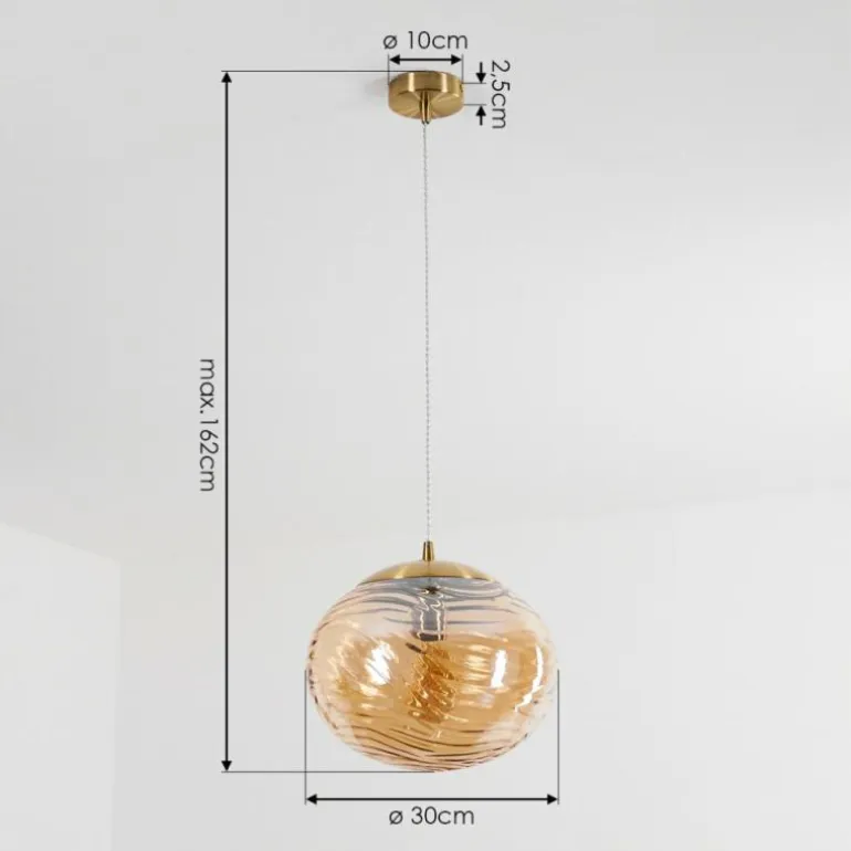 Suspension Tomboul Or, 1 lumière