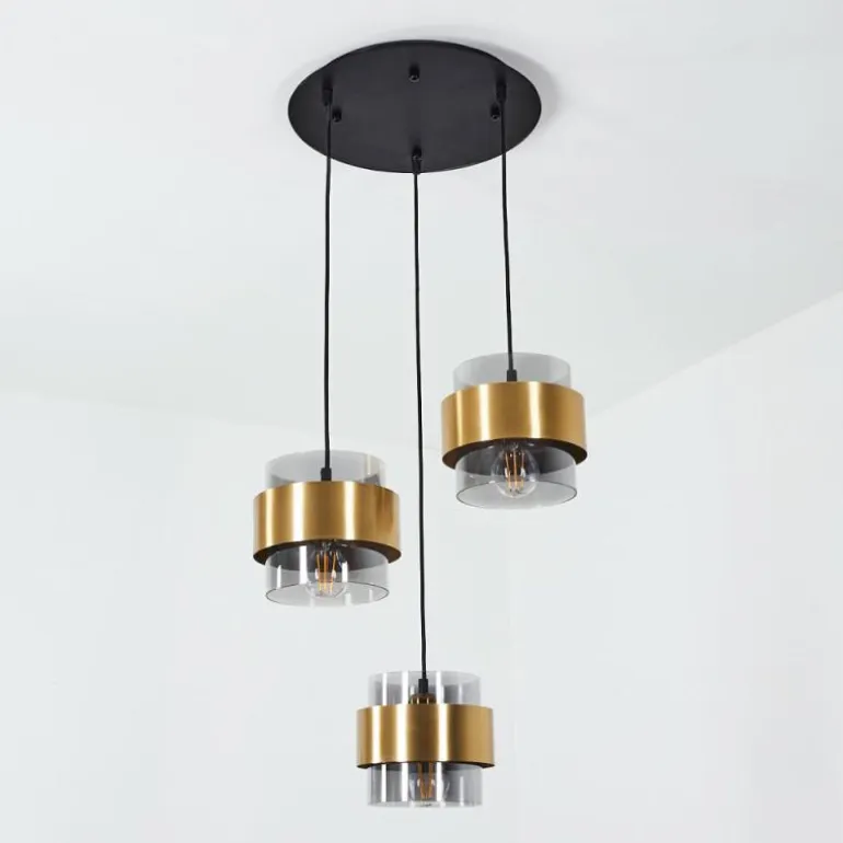 Suspension Traak Noir, 3 lumières