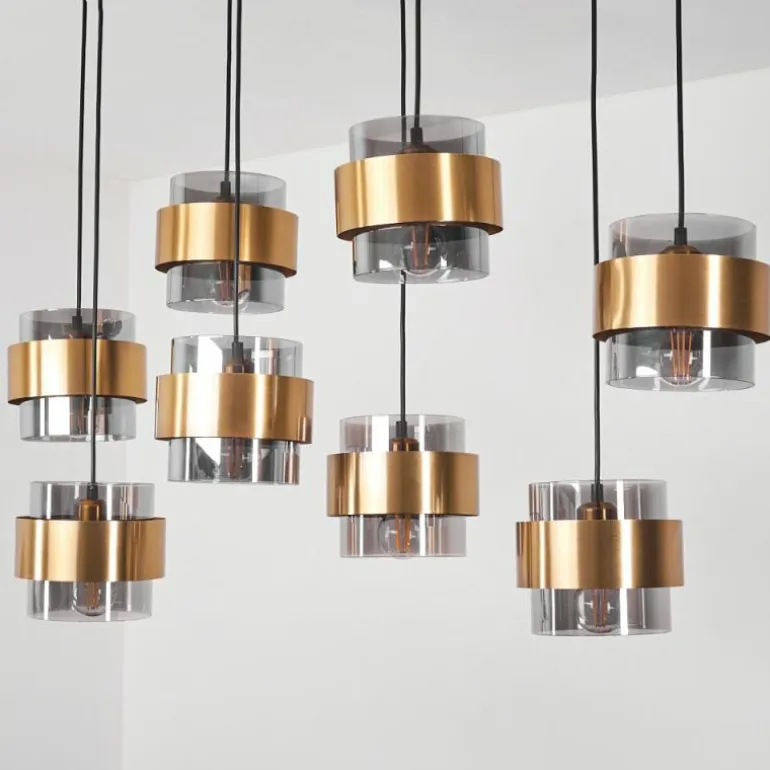 Suspension Traak Noir, 8 lumières