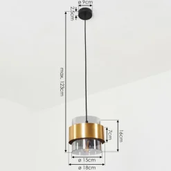 Suspension Traak Noir, 1 lumière