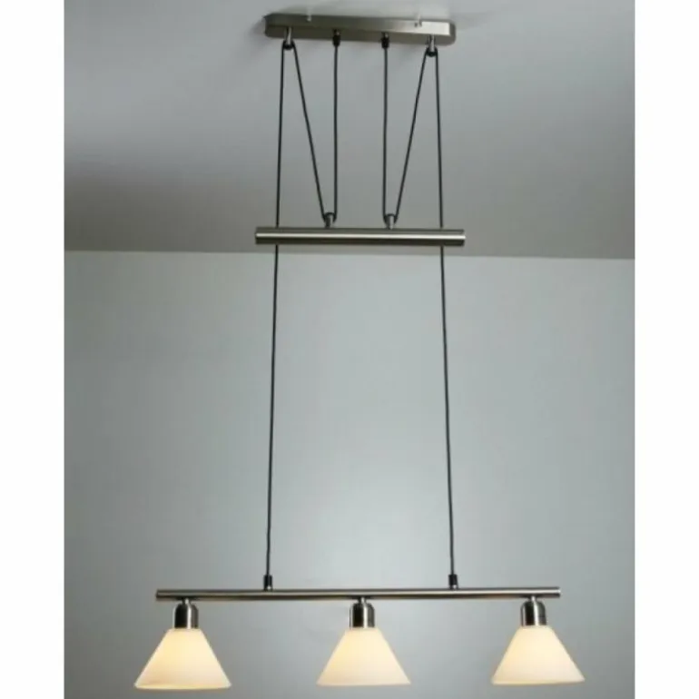 Suspension Trio 3751 Acier inoxydable, Nickel mat, 3 lumières