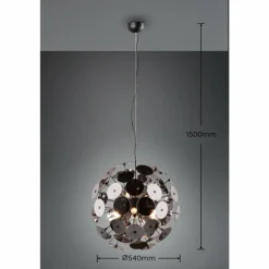Suspension Trio Discalgo Noir, 6 lumières