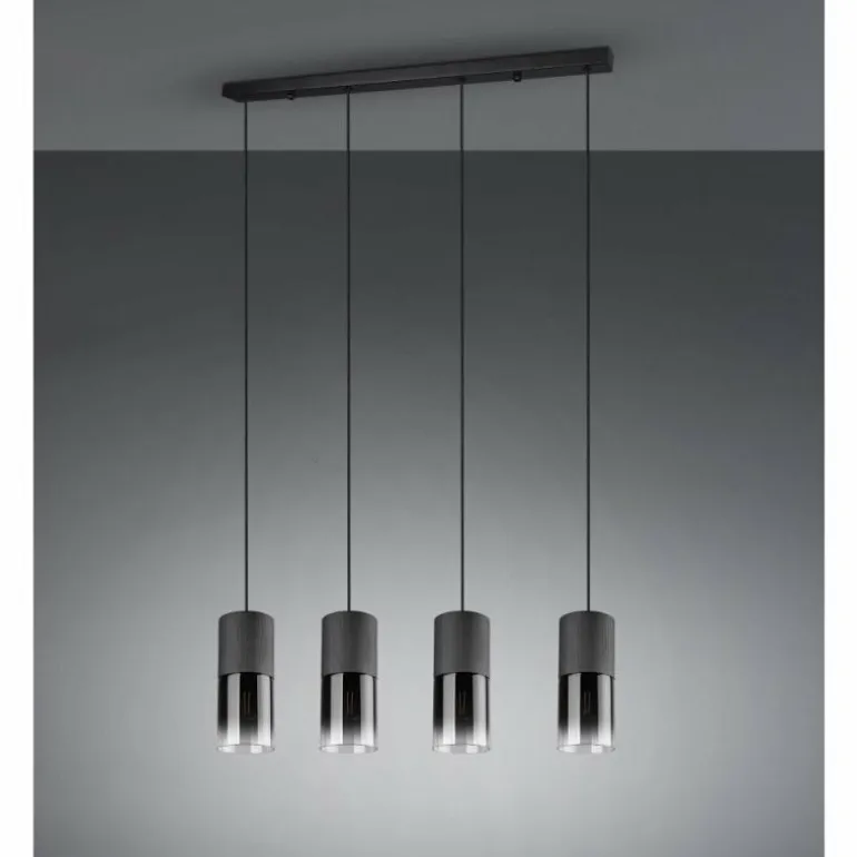 Suspension Trio Leuchten ROBIN Noir, 4 lumières