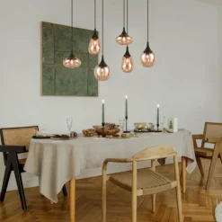 Suspension Trio Lumina Noir, 6 lumières