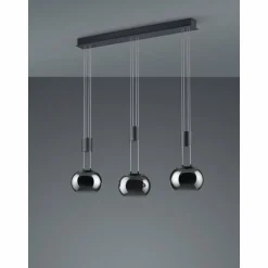 Suspension Trio Madison LED Noir, 3 lumières