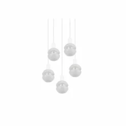 Suspension Trio Mela Blanc, 5 lumières
