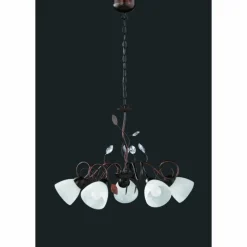Suspension Trio-Leuchten Traditio Brun foncé, Rouille, 5 lumières