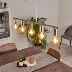Suspension Tulla Nickel mat, 5 lumières