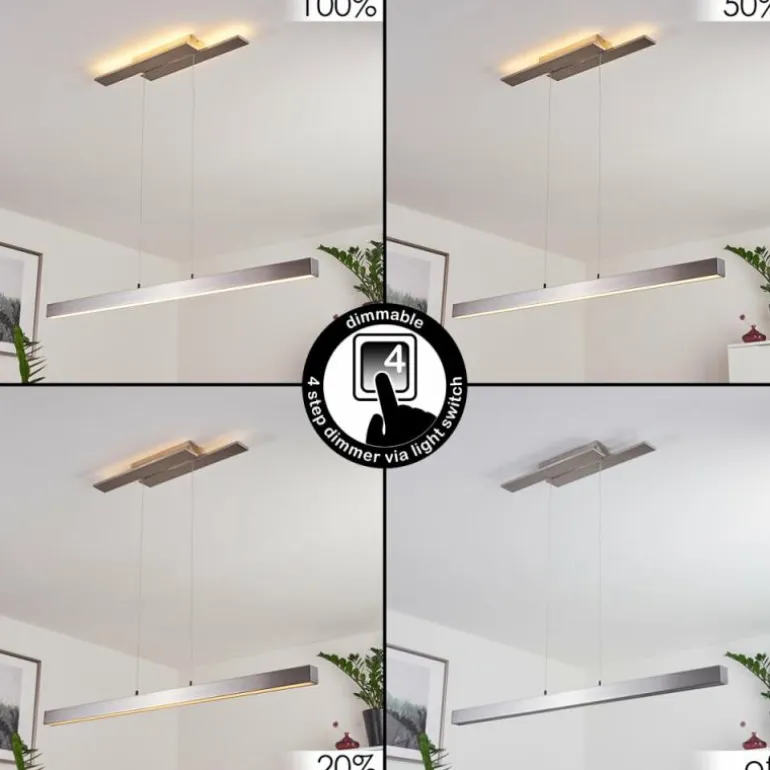 Suspension Tumbila LED Nickel mat, 1 lumière