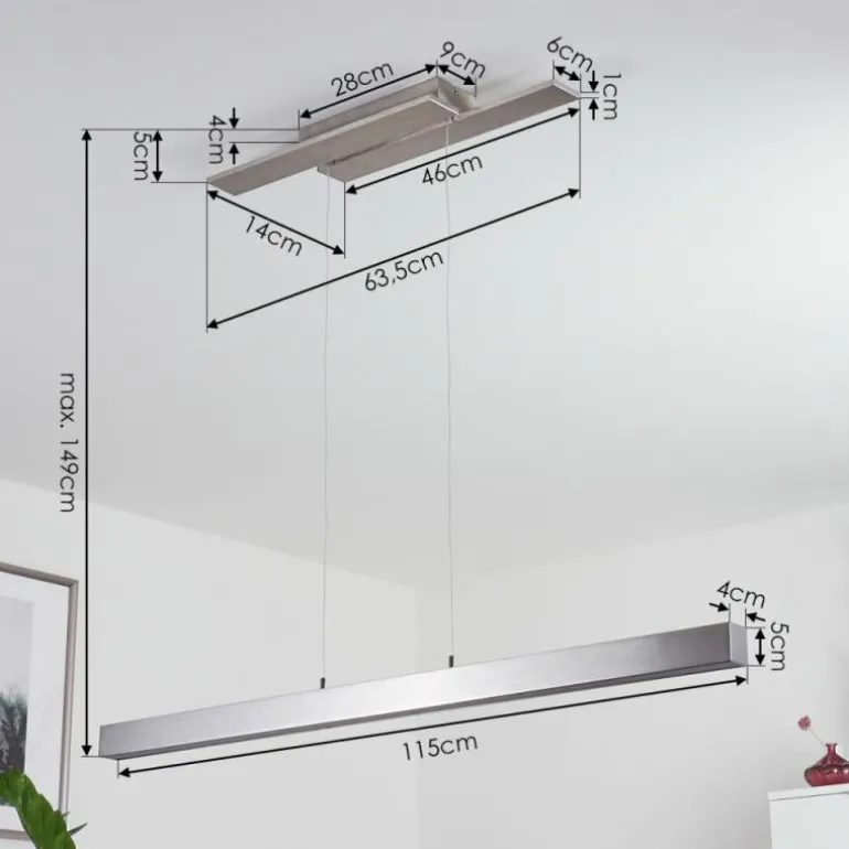 Suspension Tumbila LED Nickel mat, 1 lumière